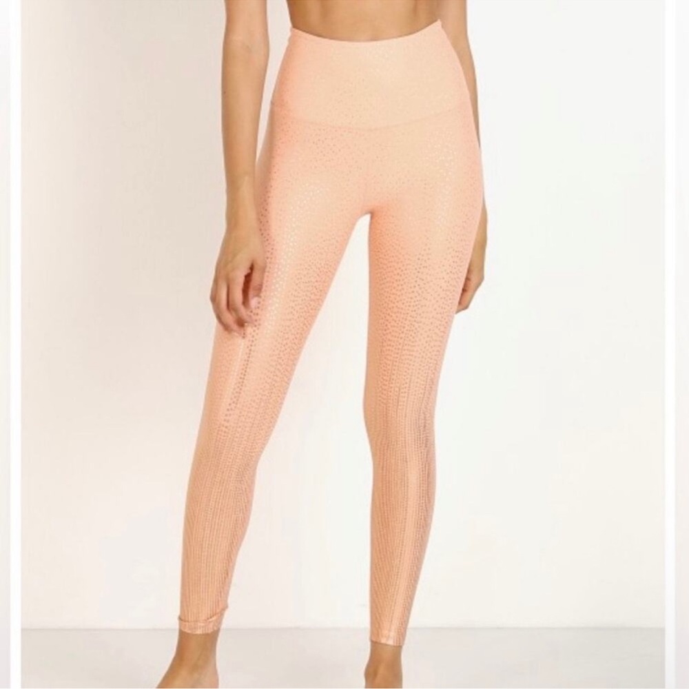 Beyond Yoga Pink with Gold Dots High-Rise Leggings Size S - Picture 1 of 9